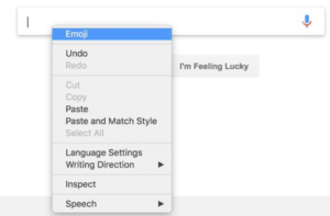 Chrome emoji menu