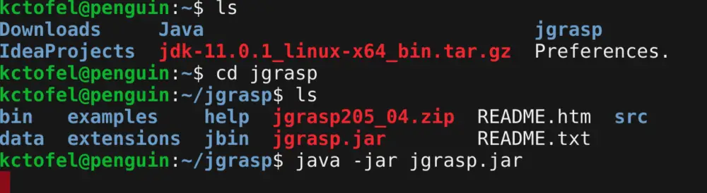 jgrasp shortcuts run