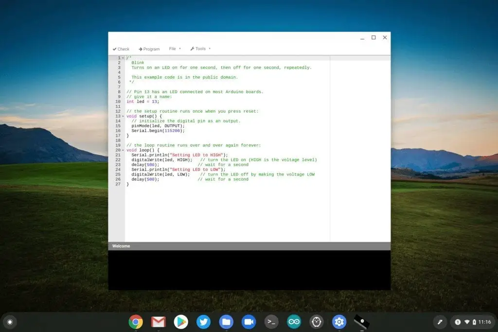 can you download arduino software onto a chromebook