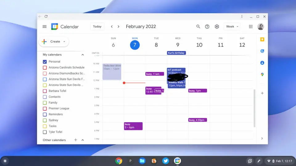 Chrome OS 100 lets you open events from the Calendar quick settings